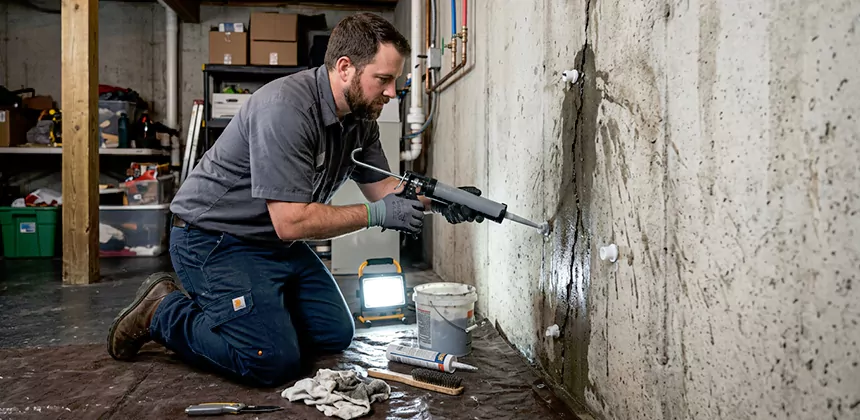 Basement Leak Repair From Inside in Kaysville